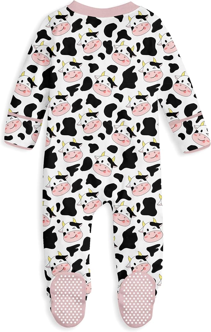 UNIFACO Baby Girls Boys Footed Pajamas One-Piece Sleeper Snug Fit Sleep and Play Zip Front Footie Romper 0-12 Month