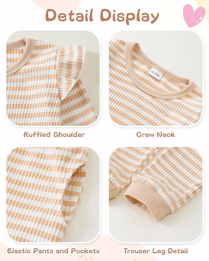 Mioglrie Baby Girl Clothes Infant Toddler Girls Fall Winter Outfits Sweatshirts Clothing Set 3 6 12 18 24 Month 2T 3T