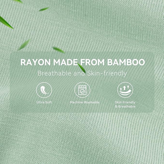 Rayon Made From Bamboo Baby Sleep Sack, SuperSoft 12-18 Months 1.0 Tog Baby Wearable Blanket, Sleeping Sack for Toddler Infant with 2-Way Zipper, Lightweight & Roomy,Green