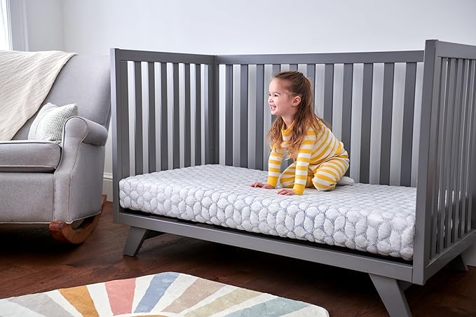 Lullaby Earth Gentle Start Breathable Infant & Toddler Crib Mattress - 2-Stage Lightweight & Waterproof - Non-Toxic for Baby & Toddler Bed