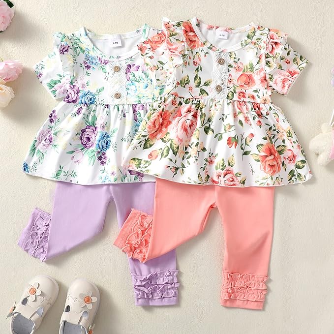 Baby Girl Clothes Toddler Girl Outfits Ruffle Shirt Pants Cute Infant Outfit Set Baby Girl Fall Winter Clothes