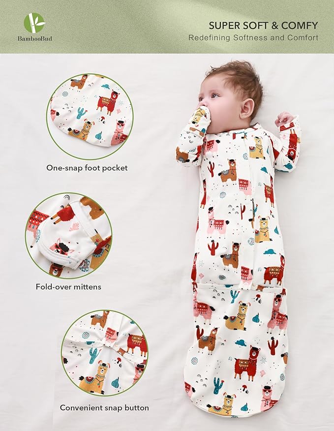 Baby Nightgowns Sleeper Gown Newborn Long Sleeve Pajama Gowns Unisex Viscose from Bamboo Infant Sleepwear