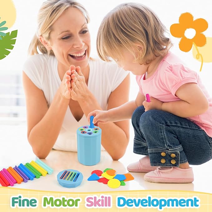 Shape & Color Sorting Montessori Baby Toddler Toys for 1 2 3 Years Boys Girls, Silicone Montessori Toys for 1 Year Old, Fine Motor Skills Sensory Toddlers Toy 1 Year Old Girl and Boy Gift, 2 in 1