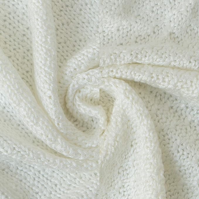 NTBAY Cable Knit Cooling Toddler Blanket, Soft and Breathable Baby Blanket 30x40 Inches Made from Rayon Derived from Bamboo for Crib, Stroller, Nursery, White