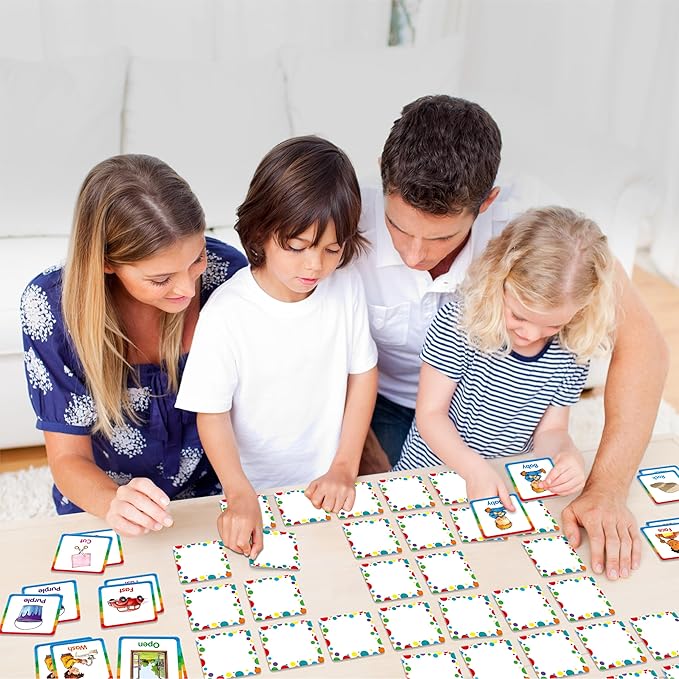 Hebayy Memory Matching Game, 72 PCS Sight Words Matching Cards for Kids, 36 Pairs Memory Cards, Educational Toy for Children to Learn Sight Words 5+ Years Old