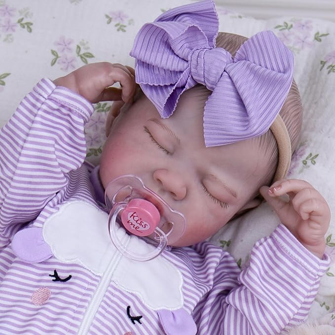 Milidool Realistic Reborn Baby Dolls - 20 Inch Lifelike Newborn Baby Doll Girl Real Life Baby Dolls with Weighted Soft Body for Kids Age 3+
