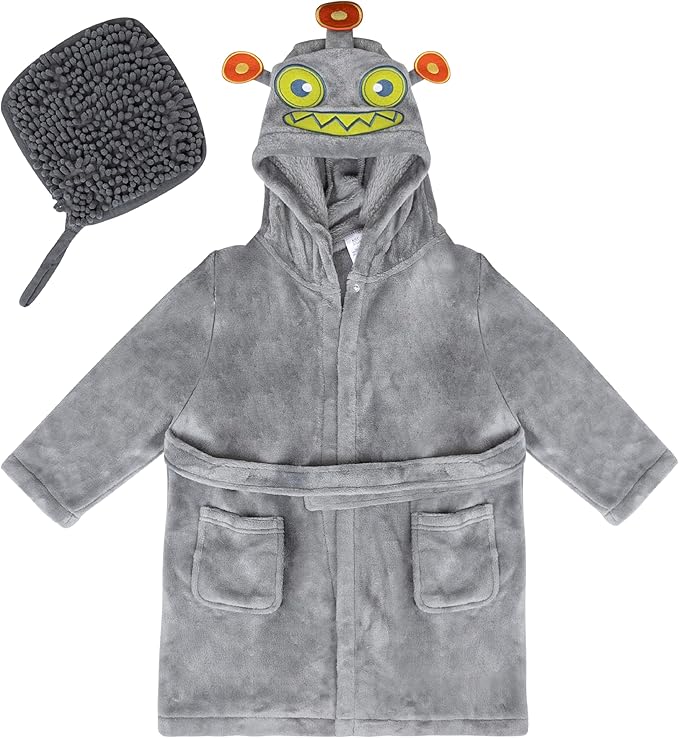 Rising Star Baby Toddler Robe Or Kids Robe for Girls and Boys - Kids & Baby Bath Robe Spa Set with Washcloth or Slippers