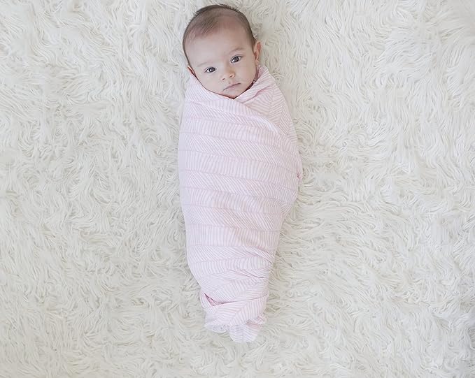 Muslin Swaddle Blankets – Soft Pure Cotton Muslin Blankets – 4 Pack of Breathable Swaddle Blankets – Unisex Baby Swaddle Blanket in Pink Designs – Multi Use Muslin Blankets – 47 x 47 inches