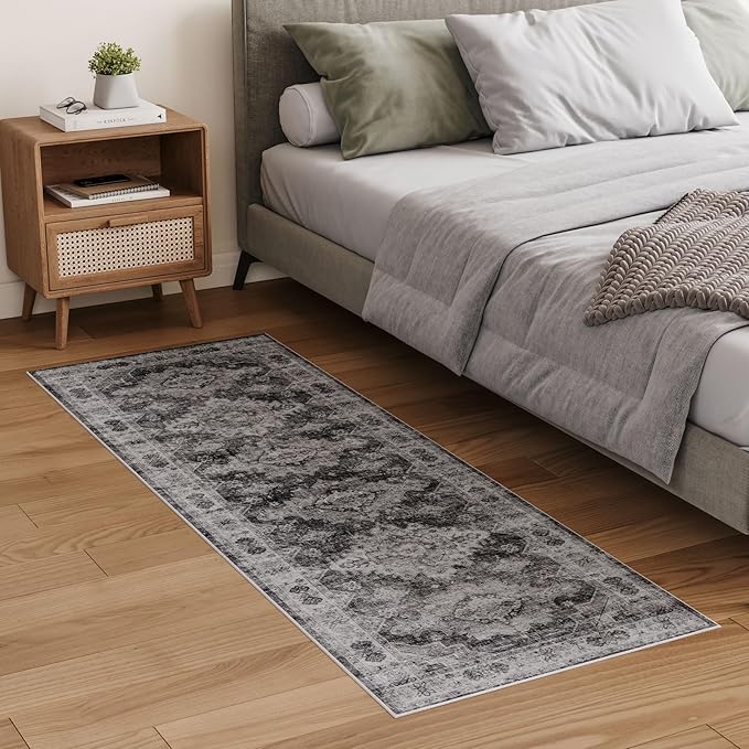 Dripex Washable Runner Rug 2x6 Non-Skid Kitchen Runner Vintage Kitchen Rug for Hallway Soft Low-Pile Carpet, Stain Resistant Kitchen Mat for Laundry Living Room Bathroom