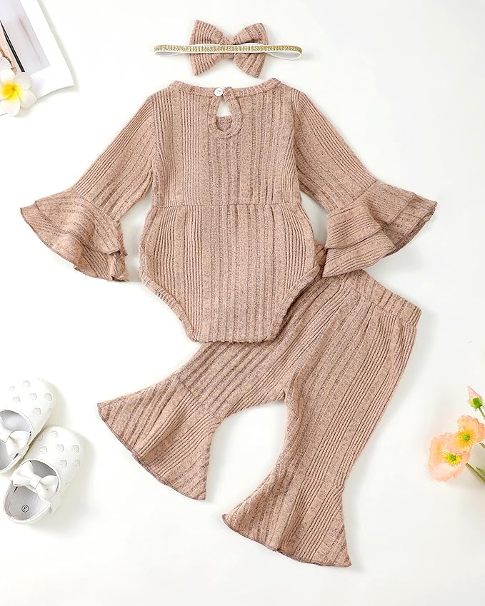 SUNNY PIGGY Baby Girl Clothes Infant Newborn Outfits Romper 0-18 Month Toddler Girls’ Clothing Pant Set