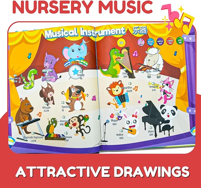 ZEENKIND Chinese English Learning Sound Book for Kids 2 3 4 5 6 Years Old, 420 Words to Learn in Chinese Cantonese Mandarin, Interactive Audio Talking Book, Educational Bilingual Toys for Toddlers