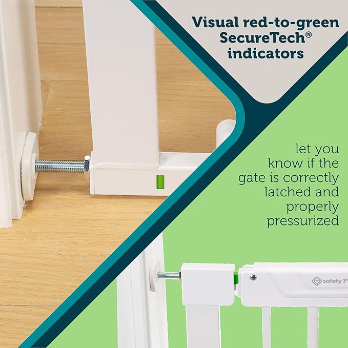 Safety 1st Pressure Mounted Baby Gates for Doorways with SecureTech, Baby Gate with Door, Pet-Friendly Design, No Drilling, 29-38"