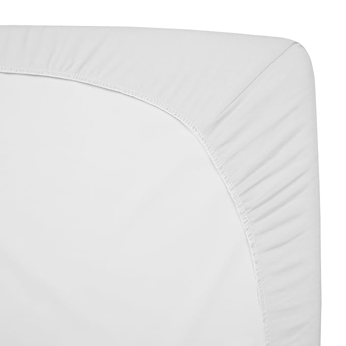 American Baby Company 3 Pack 100% Natural Cotton Fitted Crib Sheets 52" x 28" - Soft, Breathable, Hypoallergenic & Gentle Toddler Bed Sheets, White, Neutral for Boys & Girls