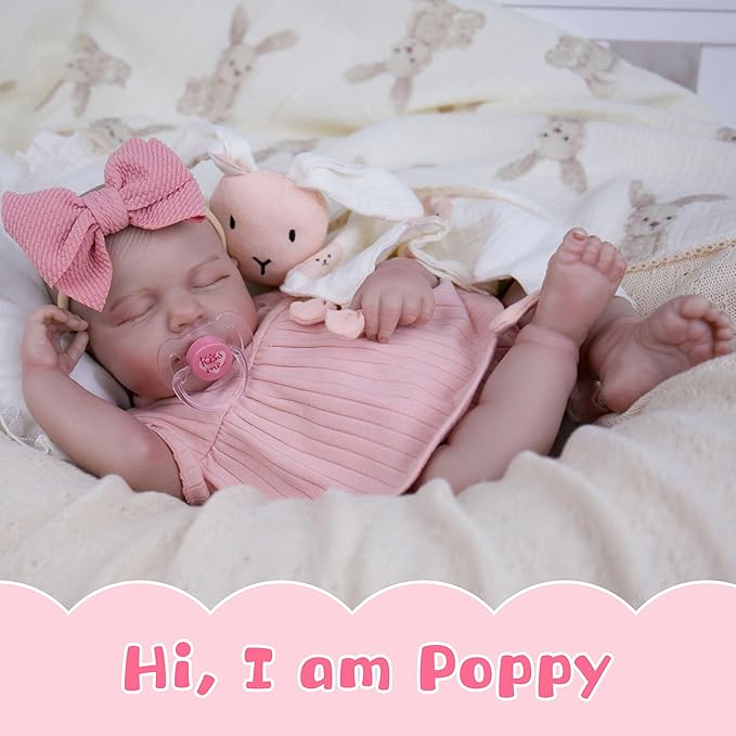 Realistic Baby Doll, 20-Inch Reborn Baby Dolls Soft Cloth Body Newborn Dolls That Look Real, Lovely & Pretty Lifelike Doll with Pink Dress and Toy Accessories for Kids Age 3+