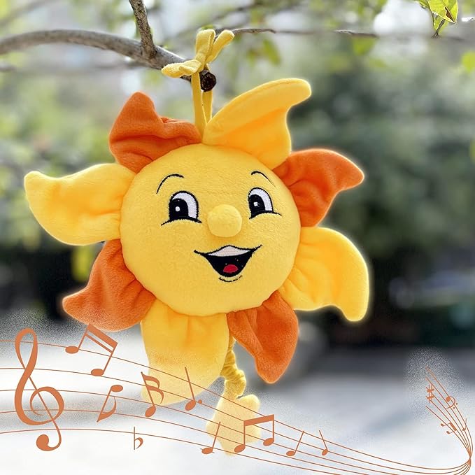 Newborn Baby Musical Toy for Infant 0,3,6,12 Months, Soft Hanging Plush Stroller Toy for 6 to 12 Months Baby with You are My Sunshine Music, Brighten Boy and Girl's Bed,Carseat and Room