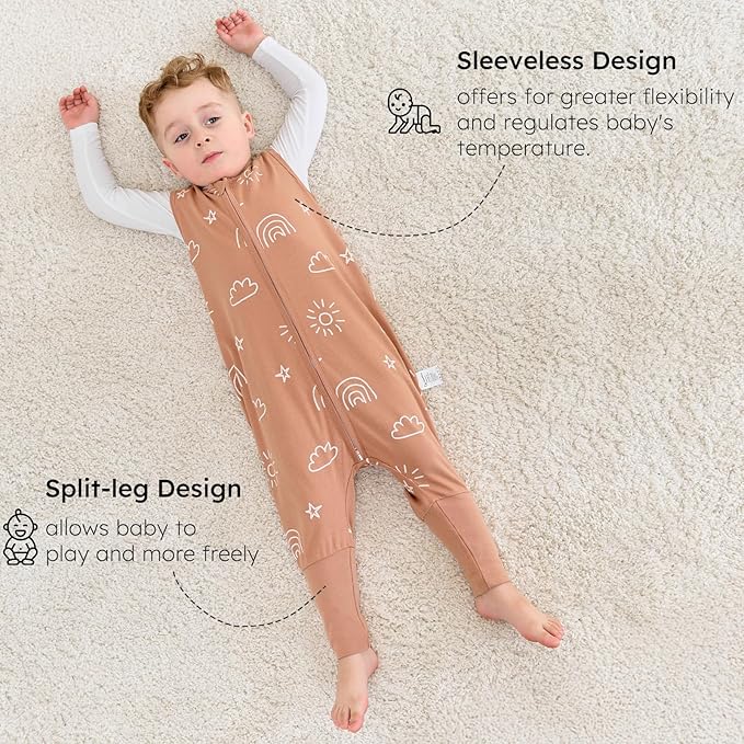 Yoofoss Toddler Sleep Sack With Feet 24-36 Months 100% Organic Cotton Baby Sleep Sack with Legs Toddler Wearable Blanket with 2-Way Zipper