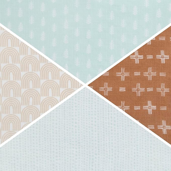 Delta Children 100% Cotton Muslin Baby Receiving Blankets for Girls and Boys – 47x47 Inches (Pack of 4), Neutral Boho