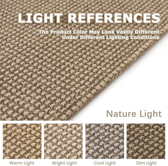 KOZYFLY Washable Area Rug 4x6 ft Non Slip Rubber Backed Living Room Rugs Braided Woven Cotton Kitchen Rugs Indoor Entryway Rug Floor Carpet for Dining Living Room Bedroom, Tan/Orange/Brown