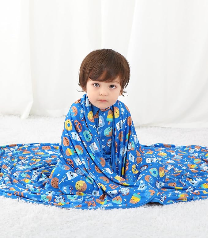 Premium Baby Blanket, Stretchy Quilt for Kid, Soft Crib Bedding for Newborn Baby and Toddler, Nursery Blanket for Boys and Girls, Viscose Made from Bamboo, 50'' x 50'' Cookies