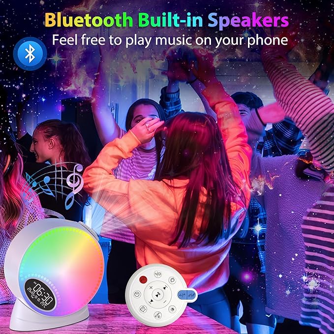 Galaxy Projector, 12 in 1 Planetarium Star Projector for Bedroom, Galaxy Light Projector with Bluetooth Speaker, White Noise, Meteor Effects, RGB Lighting & Timer, Space Night Light for Kids,Adults