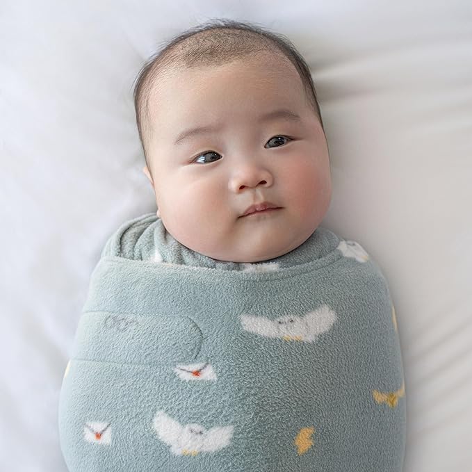 HALO Harry Potter Microfleece Sleepsack Swaddle, 3-Way Adjustable Swaddle Blanket for Newborn and Infants, TOG 3.0 for Cold Climates, Harry Potter Hedwig, Small, 3-6 Months