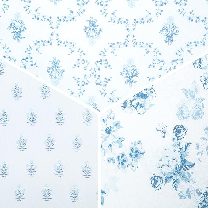 Delta Children Fitted Crib Sheets for Girls and Boys - 100% Organic Cotton Crib Sheet for Standard Crib and Toddler Mattresses - 28x52 Inch - GOTS Certified (Pack of 3), Blue Botanicals