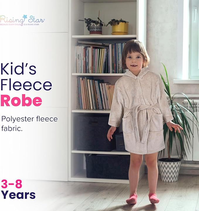 Rising Star Baby Toddler Robe Or Kids Robe for Girls and Boys - Kids & Baby Bath Robe Spa Set with Washcloth or Slippers