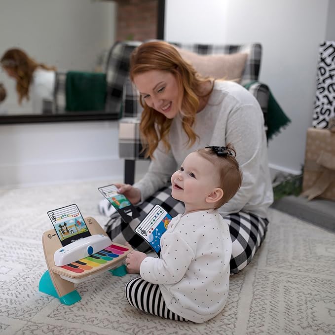 Baby Einstein and Hape Magic Touch Wooden Toy Piano, Montessori Musical Learning Toy for Babies and Toddlers 6mo+