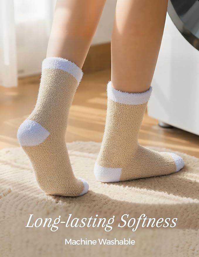 TEHOOK Warm & Cozy Gifts for Women, Fluffy Fuzzy Sock, Plush Sleeping Slipper Socks - Soft Warm Fabric