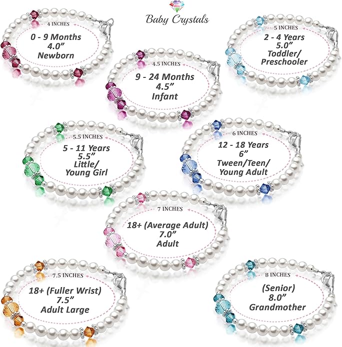 Custom Birthstone Bracelet for Kids, Initial Bracelets for Girls, 925 Sterling Silver Personalized Gifts for women, Crystal jewelry, Newborn Baby Girl, infant, Toddler, Teen, Mother, Birthday Gift