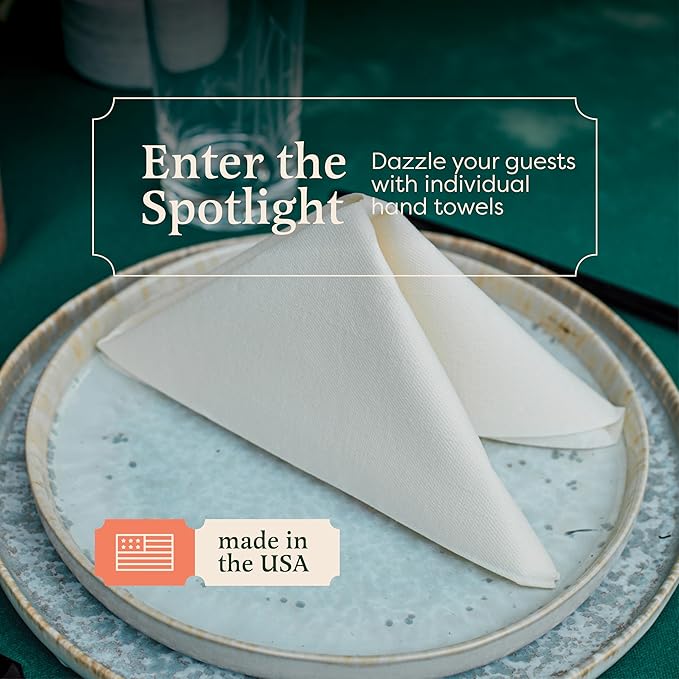 Linen-Feel European-White Paper Napkins - Decortive Cloth-Like Disposable Dinner Napkins - Soft And Absorbent. For Kitchen, Party, Wedding, Bathroom Or Any Occasion. (Pack of 200)