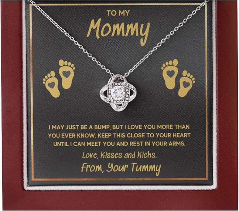 Baby Feet Jewelry Necklace, Mommy To Be Gifts For 1st Time Mom, To My Mommy Necklace Baby Bump, Gifts For Pregnant Women Mom To Be