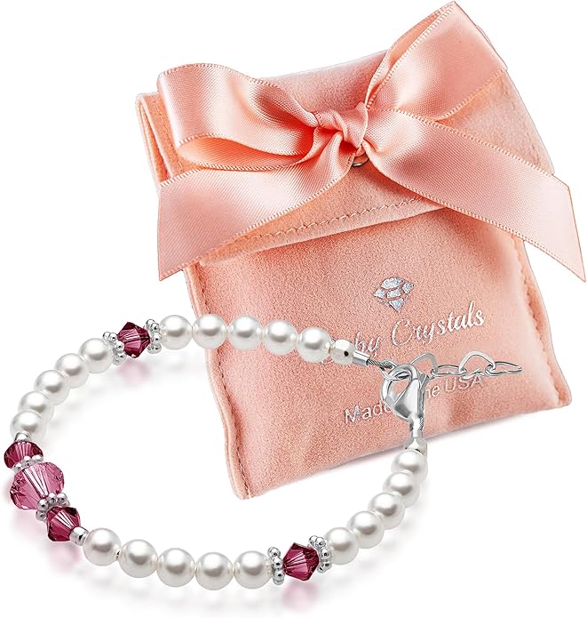 Custom Birthstone Bracelet for Kids, Initial Bracelets for Girls, 925 Sterling Silver Personalized Gifts for women, Crystal jewelry, Newborn Baby Girl, infant, Toddler, Teen, Mother, Birthday Gift