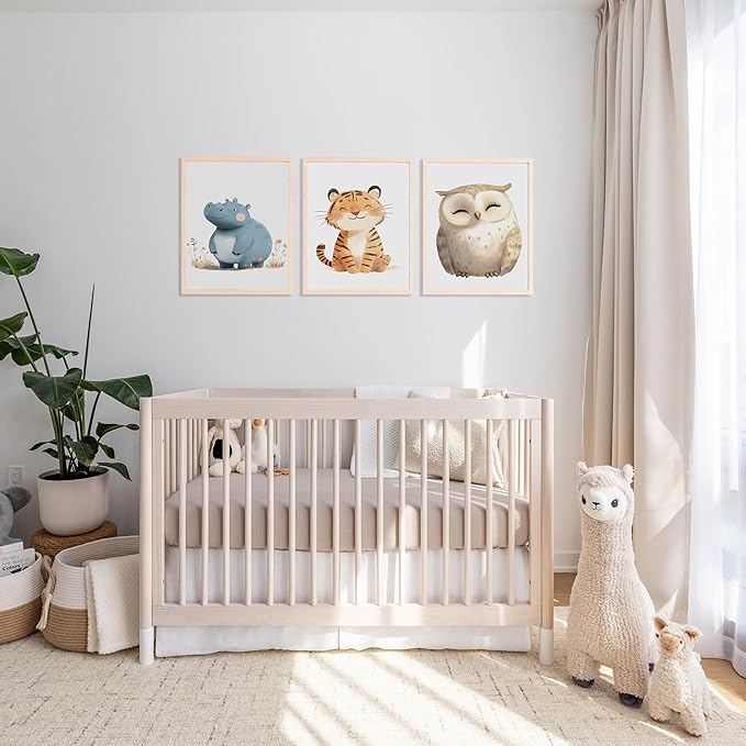 Muslin Crib Sheets, 100% Organic Cotton, Breathable and Ultra-Soft, Standard Crib Sheet Mattress (28"x 52") for Girls and Boys, Neutral Fitted Baby Crib Sheet (Elephant Gray)