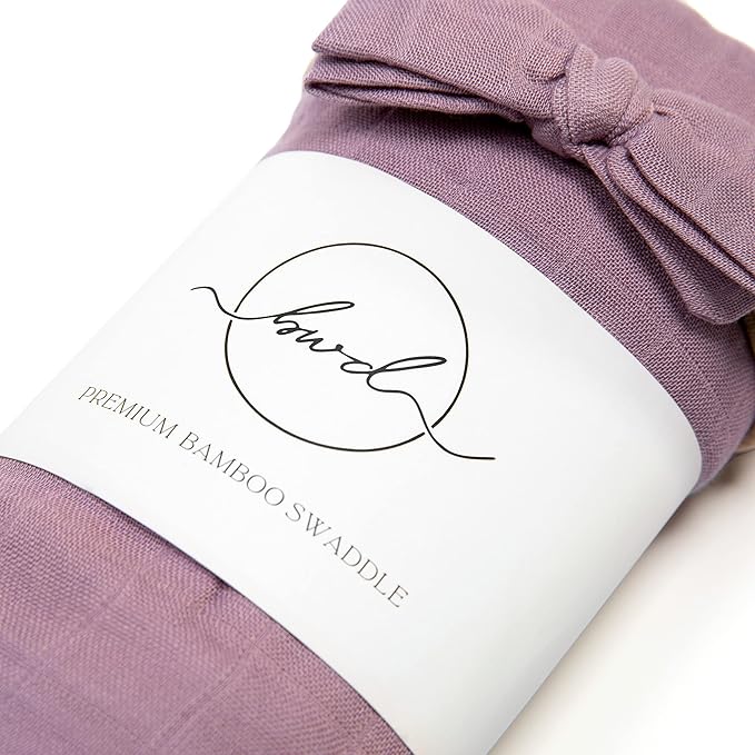BWD Baby Swaddle Blanket – Ultra-Soft Bamboo Viscose & Organic Cotton Muslin – Lightweight, Breathable, Stretchy – Newborn Essential 47" (Mauve)