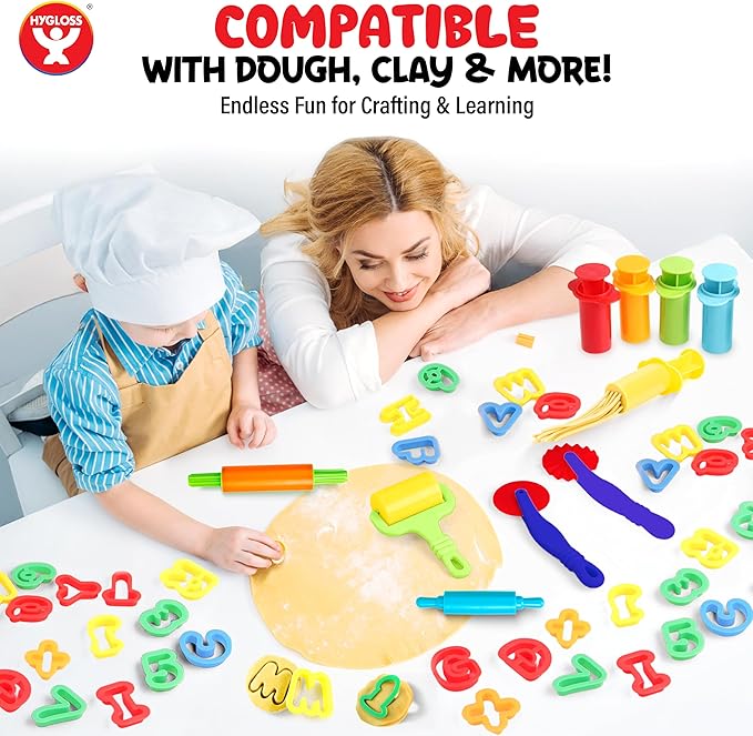 5-Piece Dough Extruder Set for Kids – Fun Shape Makers for Dough, Craft Clay, and More – Creative Tools for Arts & Craft Activities