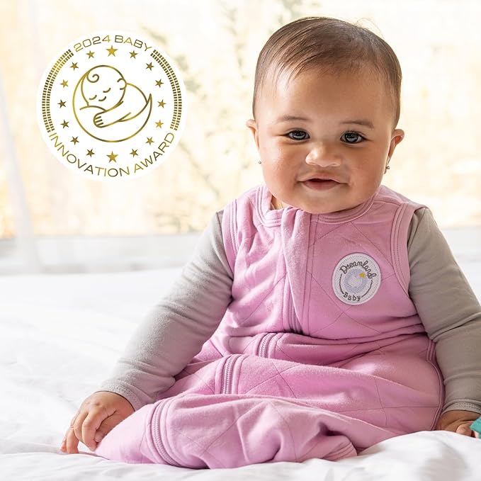 Dreamland Baby Lightweight Bamboo Viscose Sleep Sack (6-12 Months). 1.0 TOG Ultra Soft Blanket w/ 2-Way Zipper. 95% Viscose, 5% Spandex (Mauve)