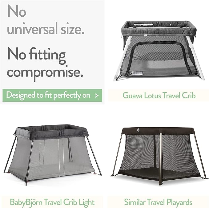Travel Crib Fitted Sheets for Baby Bjorn, Guava Lotus Travel Crib and 24 x 42 Inch Travel Light Playard Mattress – Snuggly Soft 100% Jersey Cotton – Beige + Rusty Brown – 2 Pack