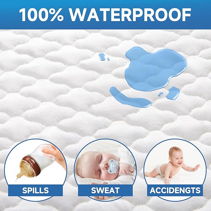 Pro Goleem Baby Bassinet Mattress Pad 33"x20" Oval, Waterproof Soft Cover Gel Memory Foam, Dual Side Cradle Mattress fit for Maxi-COSI Oval Bassinet/Moses Basket