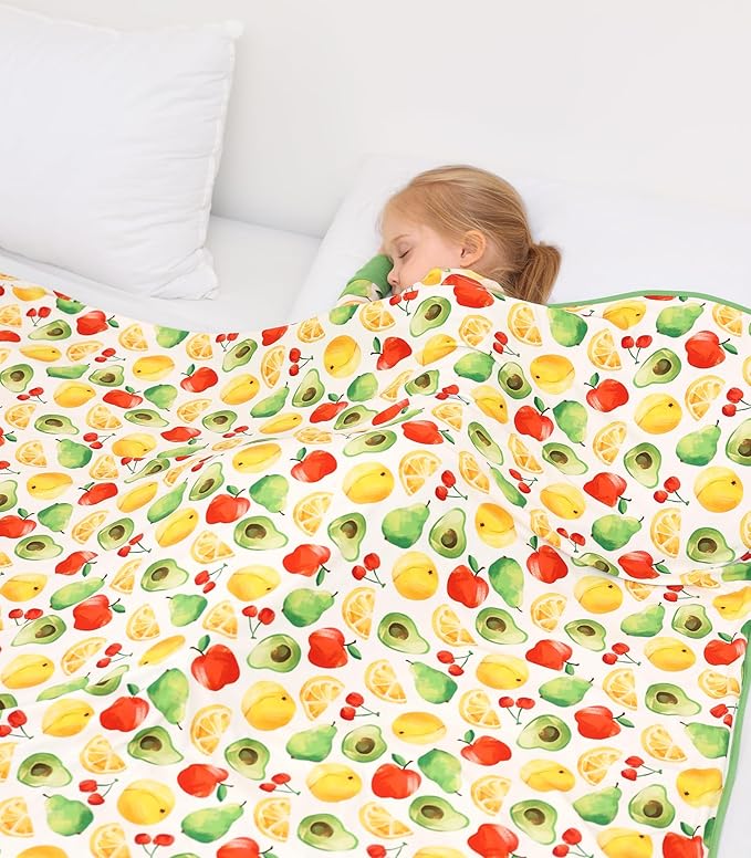 Premium Baby Blanket, Stretchy Quilt for Kid, Soft Crib Bedding for Newborn Baby and Toddler, Nursery Blanket for Boys and Girls, Viscose Made from Bamboo, 50'' x 50'' Fruit