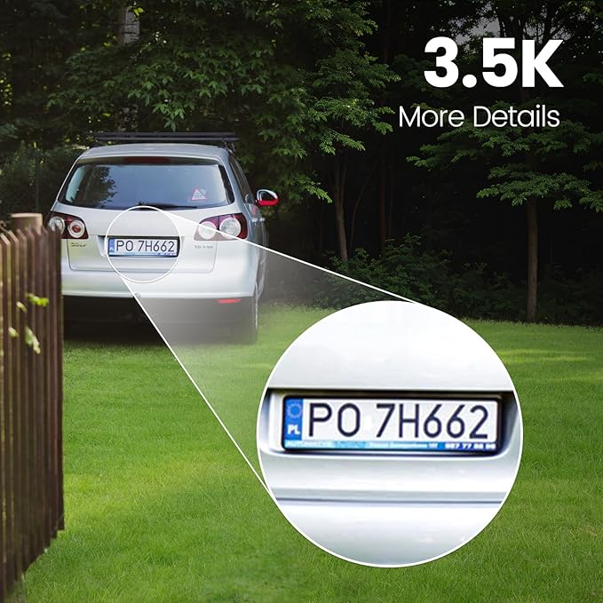 VIMTAG Security Camera, 3.5K/6MP Outdoor/Indoor Wired Plug-in 2.4G Wi-Fi Spotlight Camera for Home Security, 2-Way Audio/Color Night Vision/Human/Motion/Sound Detection, Support Alexa/Up to 512G Card