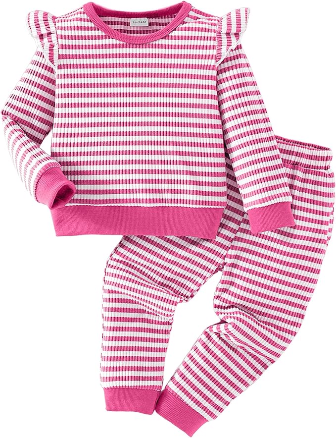 Mioglrie Baby Girl Clothes Infant Toddler Girls Fall Winter Outfits Sweatshirts Clothing Set 3 6 12 18 24 Month 2T 3T