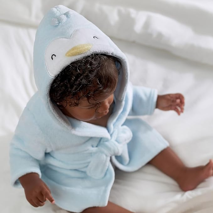 Gerber Unisex Baby Plushy Soft Hooded Animal Character Bathrobe