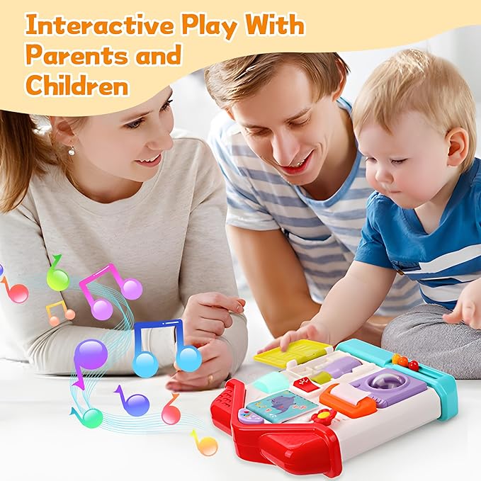 Baby Busy Board for 1 Year Old,Musical Montessori Toys House Busy Board Boy Gifts with Light & Music, Baby Toys 12-18 Months Birthday Gift Toy for 1 Year Old Girl