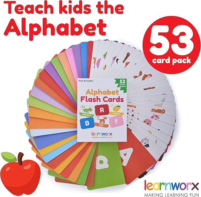 Alphabet Flash Cards for Toddlers | Award-Winning | 52 ABC Flashcards for Baby & Kids|ABC Cards Kindergarten | Large Upper and Lower Case | Large A-Z Learning Letter Animal Flashcard for Ages 1,2,3&4