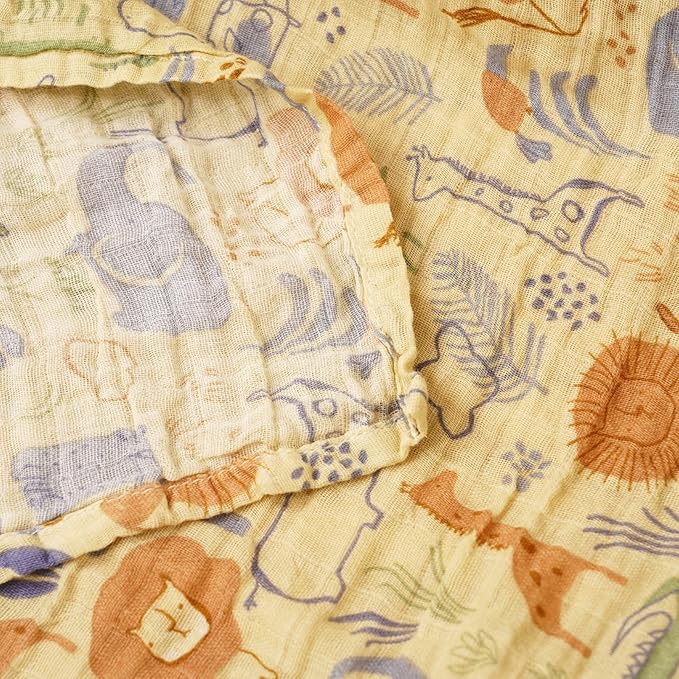 Muslin Swaddle Blankets for Baby Boys and Girls,3 Pack Breathable Soft Receiving Blanket,Large 43.3X 43.3 inches,Newborn Essentials Must Haves(Jungle)