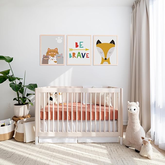 Muslin Crib Sheets, 100% Organic Cotton, Breathable and Ultra-Soft, Standard Crib Sheet Mattress (28"x 52") for Girls and Boys, Neutral Fitted Baby Crib Sheet (Brick Red)