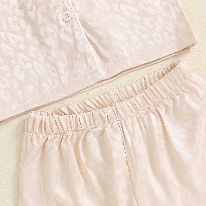 Toddler Kids Baby Girl Solid Pjs Ruffle Long Sleeve Button Shirt Top and Pants Cotton 2Piece Pajamas Set