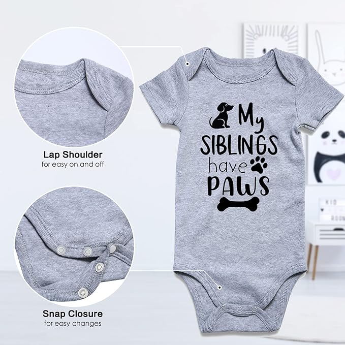 Funnycokid Baby Boys Girls Bodysuit Funny Newborn Romper Short Sleeve Infant Neutral Outfits Jumpsuit 0-12 Months