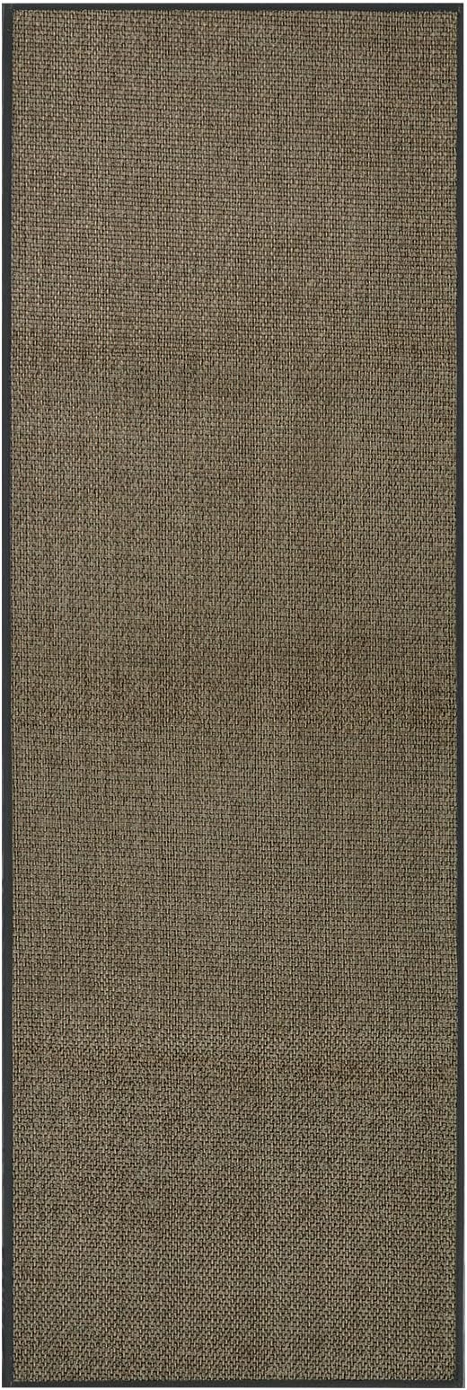 Wonnitar Farmhouse 2x6 Hallway Runner Rug Non Slip Rubber Backed Kitchen Runner, Washable Neutral Absorbent Braided Rugs Carpet Runner for Bedroom Kitchen Bathroom Hallway(Grey/Khaki,2'x6')
